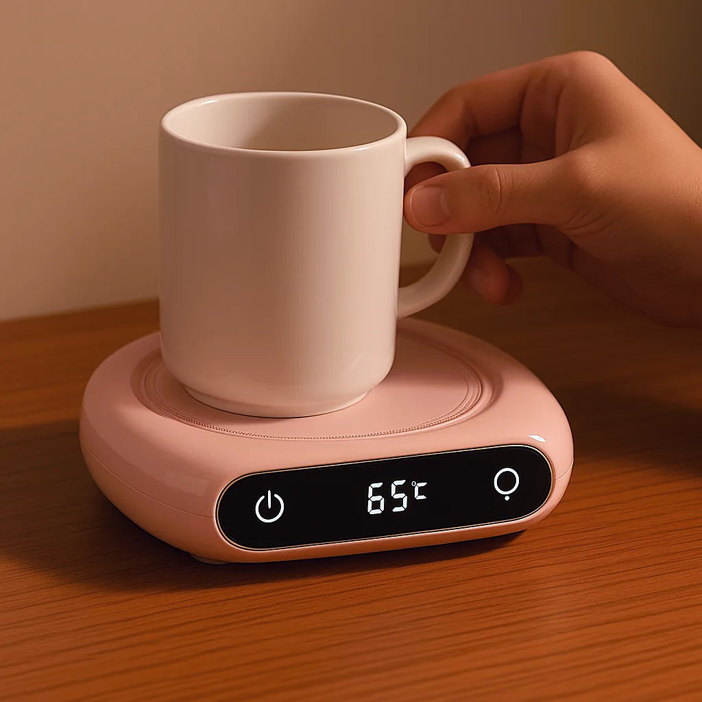 Placez votre tasse sur le chauffe tasse éléctrique pour commencer à chauffer votre boisson