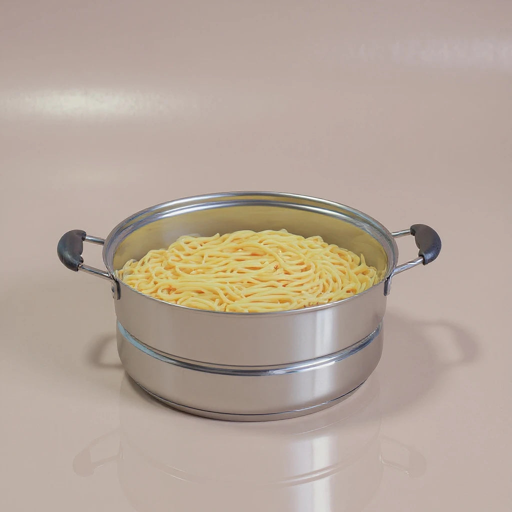 Rien ne s’échappe grâce à la passoire à pâtes verte, assurant un égouttage efficace et propre