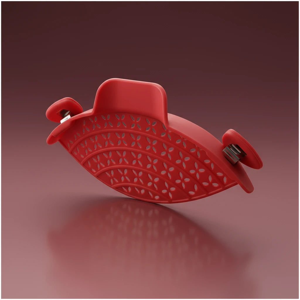 Passoire à pâtes rouge pour égoutter rapidement vos pâtes et autres aliments en cuisine