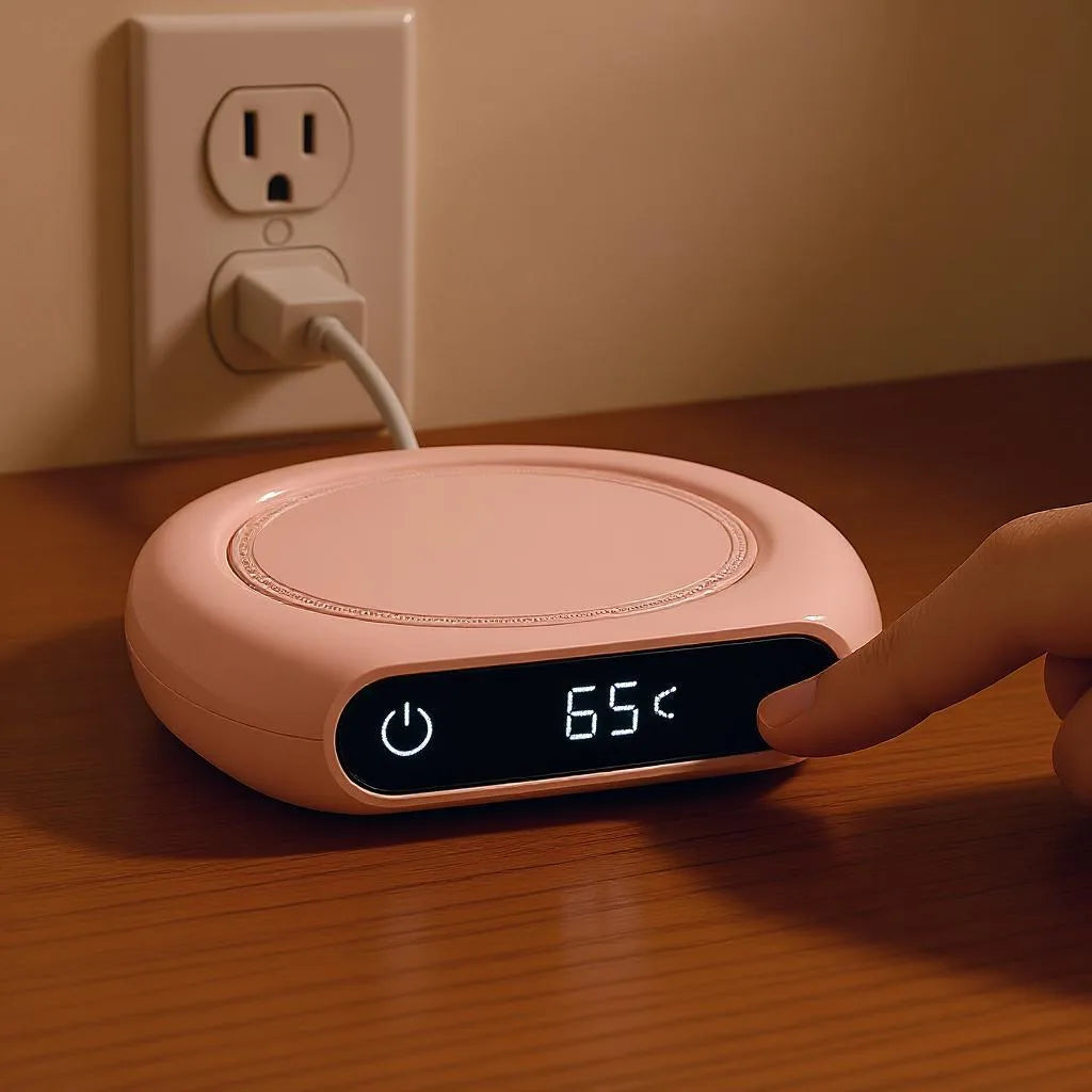 Configurez la température sur le chauffe tasse éléctrique pour garder votre boisson à la chaleur idéale