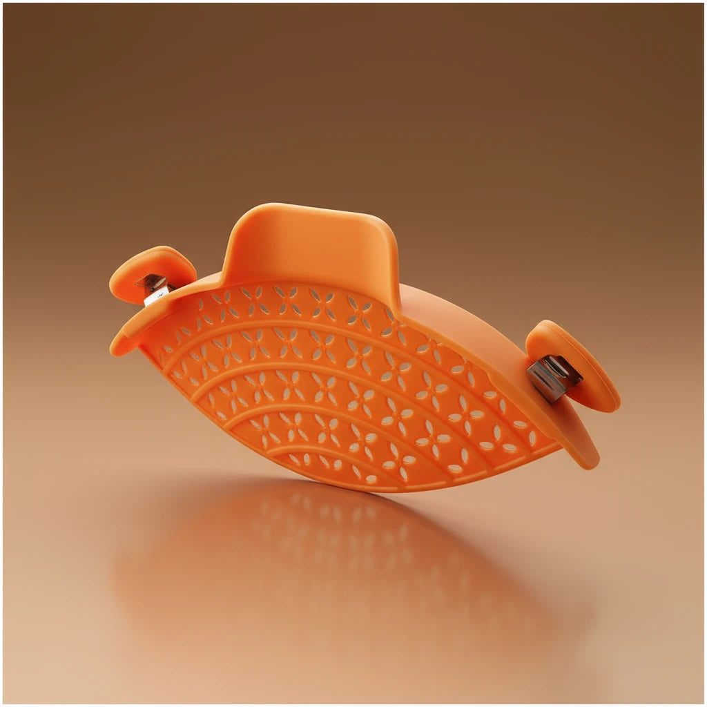 Passoire à pâtes orange pratique pour égoutter vos pâtes et autres aliments en cuisine