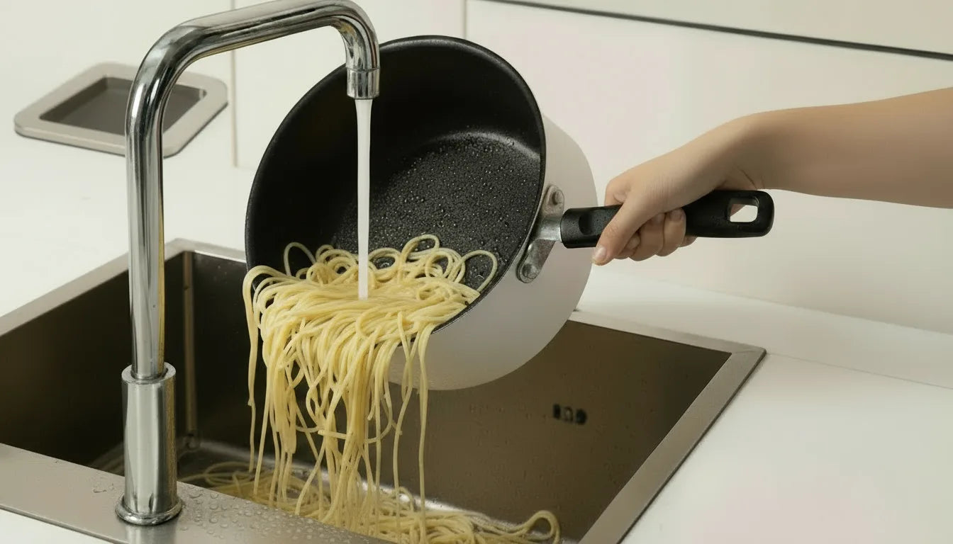 Avant d’utiliser la passoire à pâtes verte