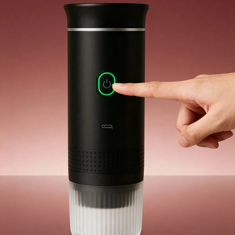 Presse manuellement la cafetière mobile pour extraire un café frais et savoureux.